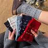 Женские носки до середины икры с узором Fair Isle «Снежинка» - Ретро этнический стиль, осенне-зимние хлопковые носки с присборенным верхом