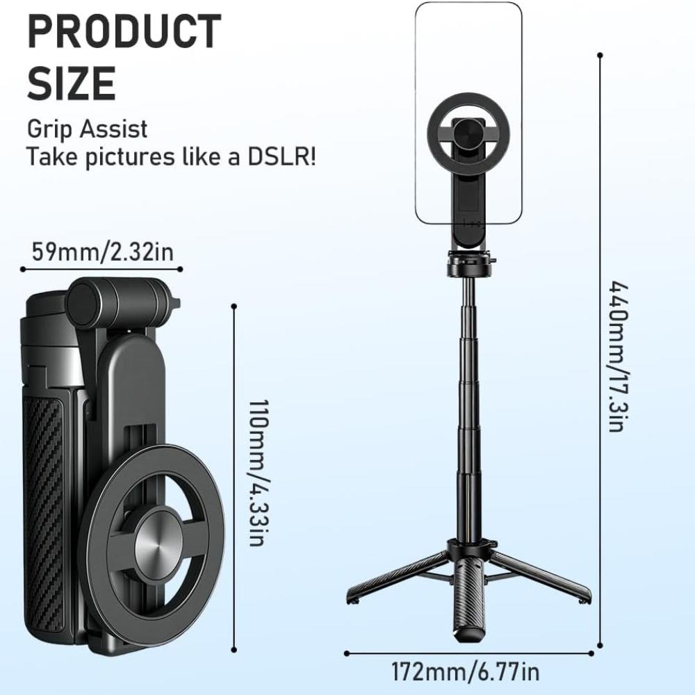 Многофункциональный магнитный монопод для селфи с вращением на 360°, Новый штатив для телефона с вращением на 360° и Bluetooth-пультом дистанционного управления, Портативный выдвижной маг