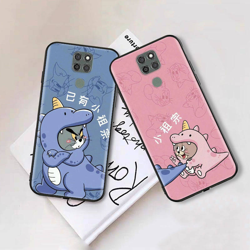 Черный чехол для Xiaomi Poco X6 X4 M5 M6 F5 F6 C65 C55 C50 C51 C40 Pro Redmi 14C A3X 13C 12C 11T 10A 9C Note 7 6 8A Plus C-43 милый кот Том Джерри мышь