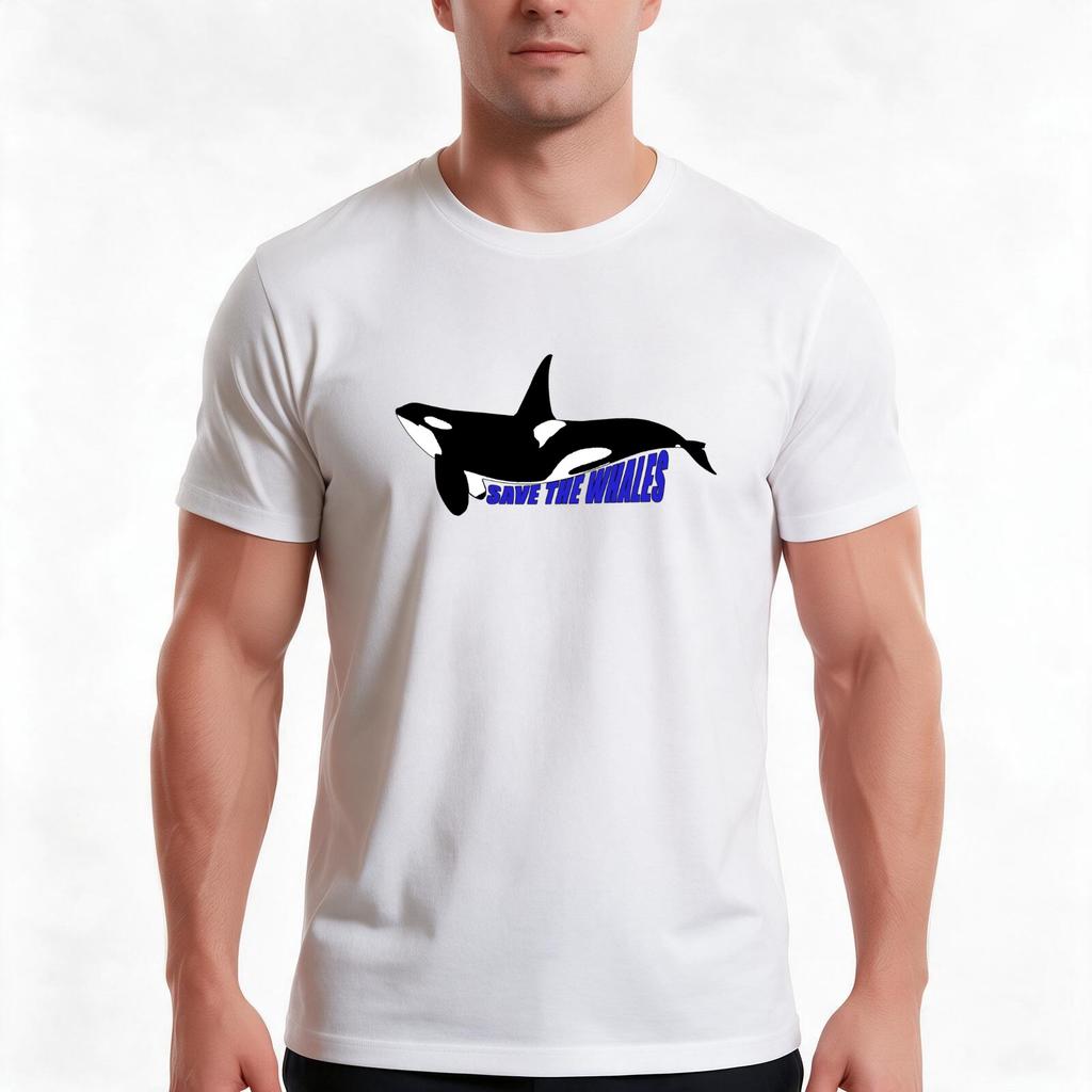 Save The Whales Tshirt Summer Casual Cotton Tee Oversized Streetwear Tops Vintage Graphic Print Loose Fit Short Sleeve