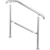 VEVOR 5 Step Railing Stainless Steel Transitional Handrail fit for Level Surface and 1 to 5 Steps Adjustable Stair Railing Indoor Outdoor Step