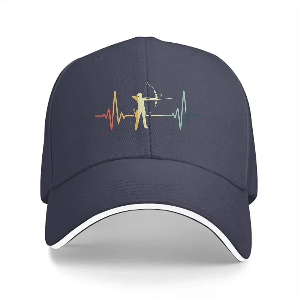 Archery Multicolor Hat Peaked Mens Cap Heartbeat Vintage Personalized Visor Protection Hats