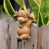2 шт. Мультяшная фигурка высокогорного быка, пара, статуэтка высокогорного скота, смоляная скульптура, садовое украшение для цветочного горшка