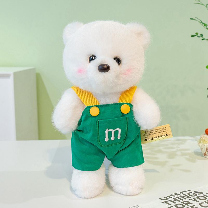 Overalls Cute Letter Teddy Bear Plush Toy Children Companion Toy For Gift