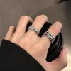 Neo-Gothic Punk Stars Rings for Women Irregular Zircon Ring Man Simple Hollow Design Open Ring Fashion Jewelry Party Gift Vintage Adjustable Rock Ring