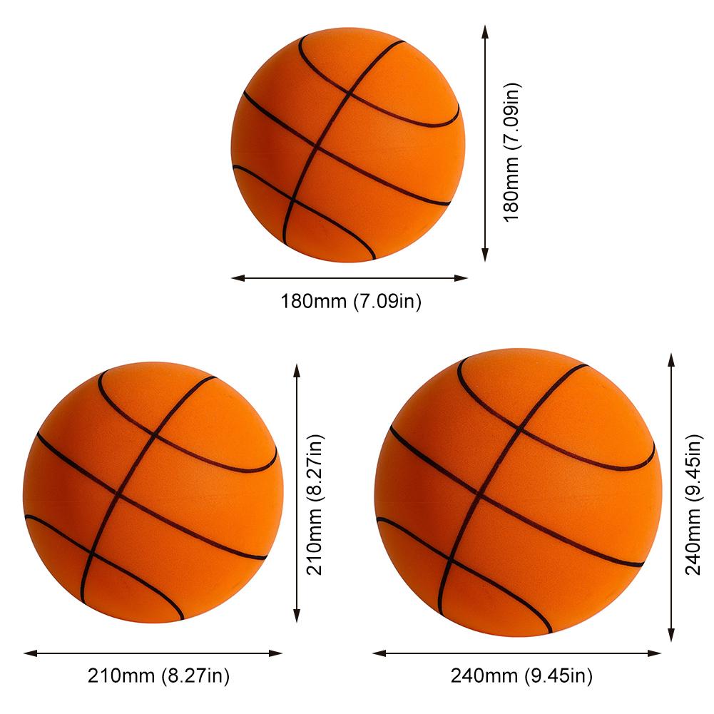 Indoor Silent Basketball Sports Bouncy Balls 18/21/24cm High Density Foam Material Kids Adults Ball Training With Portable Net