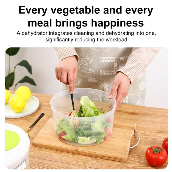 Центрифуга для обжарки салата, овощей, фруктов, миска для мытья салата, большая емкость, без BPA, двухслойная, съемная, ручная центрифуга для обжарки салата