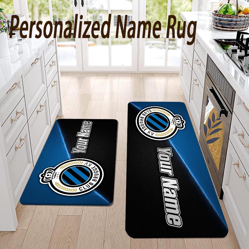 Custom Name Club Brugge FC Flannel Area Rug Kitchen Floor Mat Personalized Home Decoration