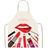 Minimalist Linen Apron For Women With Lipstick Design And Waterresistant Material For Nail Salons