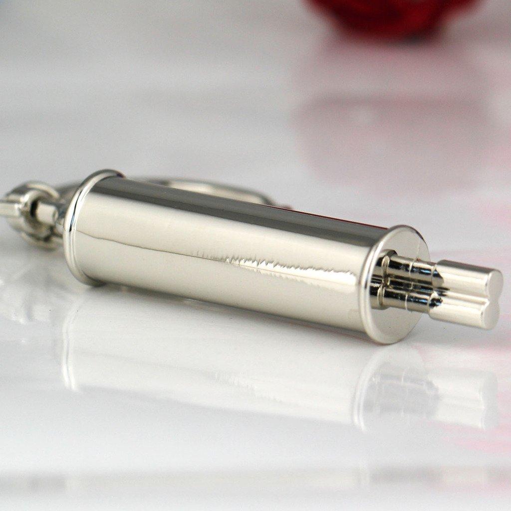 [maycom] Muffler Keychain Refined Chrome Tailpipe Exhaust Pipe Key Chain