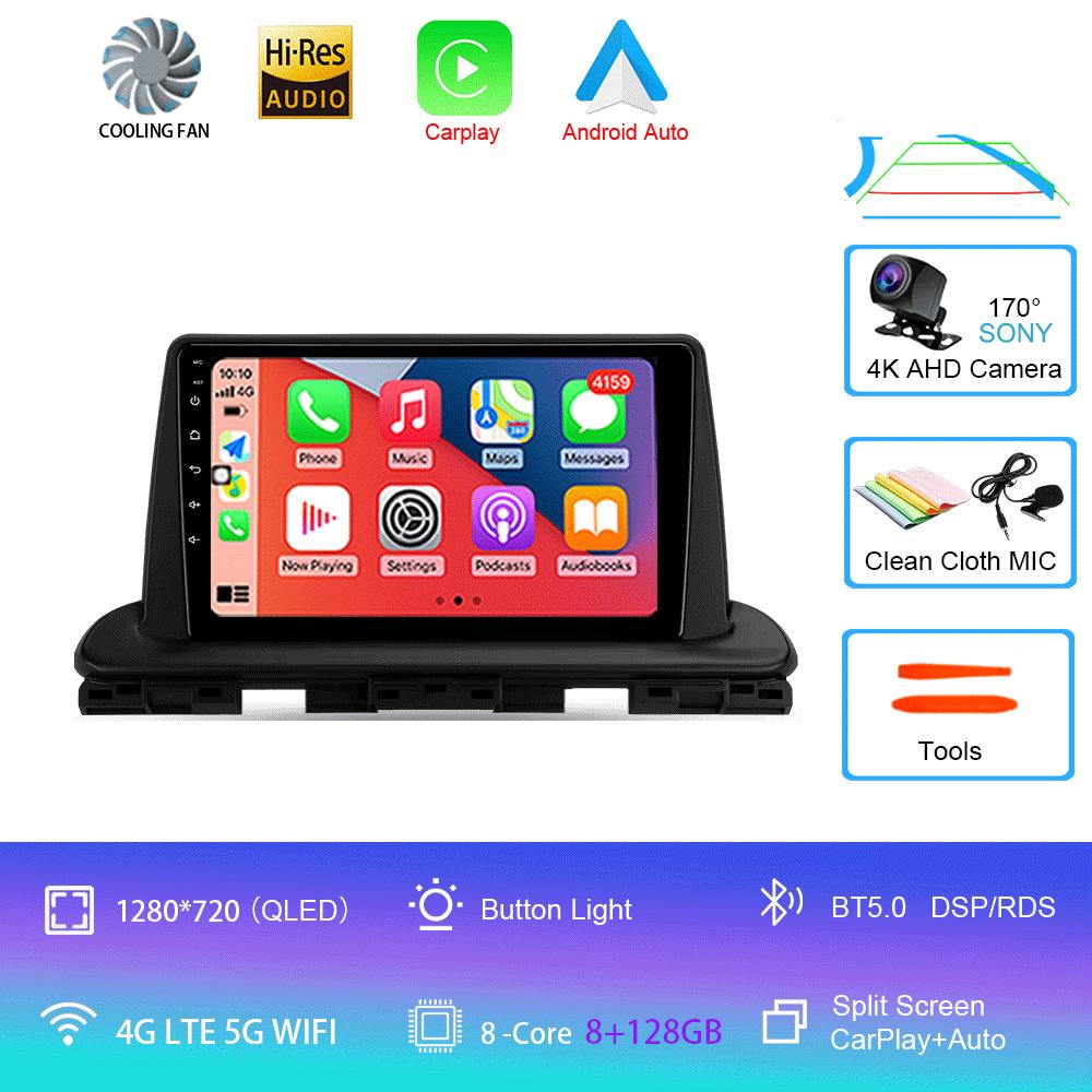 Автомобильное радио Android 14 Carplay Auto 2K экран BT мультимедийный проигрыватель для Kia Cerato 4 IV 2018 - 2021 Автомагнитола стерео 2din головное устройство