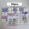 99pcs/set Lace Ribbon Ita Bag Decoration Set Handmade Card Cover Decoration Kit DIY Wing Bow Heart Accessories Set