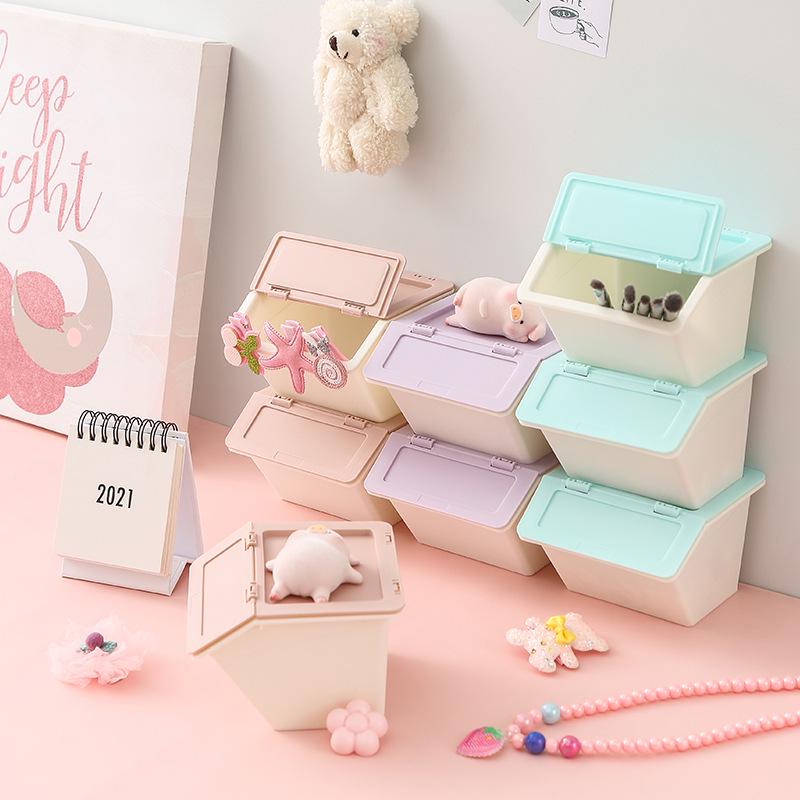 Japanese & Korean Cute Girlish Student Mini Storage Box & Rack - Pink