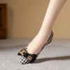 Shoes for Women New Slip On Women's Flats Autumn Pointed Toe Mixed Colors Houndstooth Butterfly-knot Shallow Mouth Shoes