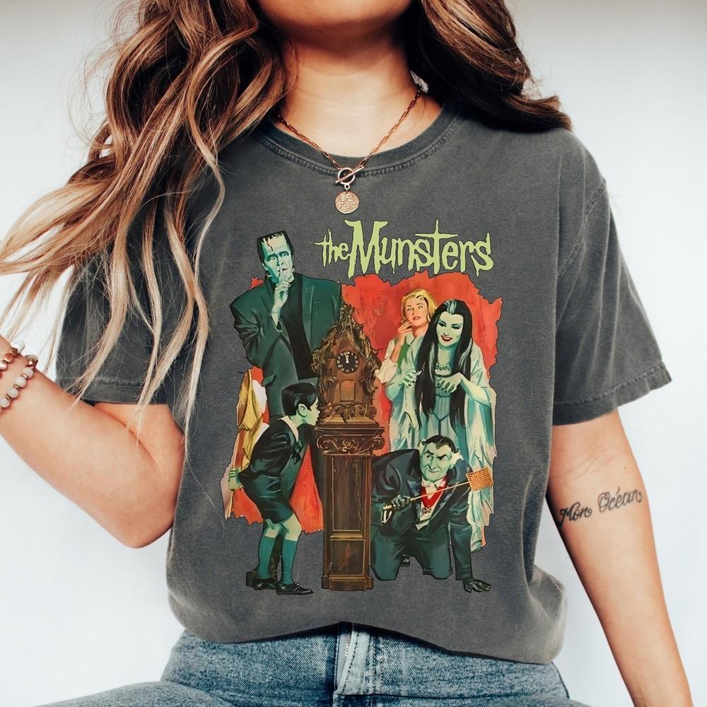 Футболка Comfort Colors The Munsters на Хэллоуин, Хэллоуинская футболка Monster Mash, Унисекс футболка
