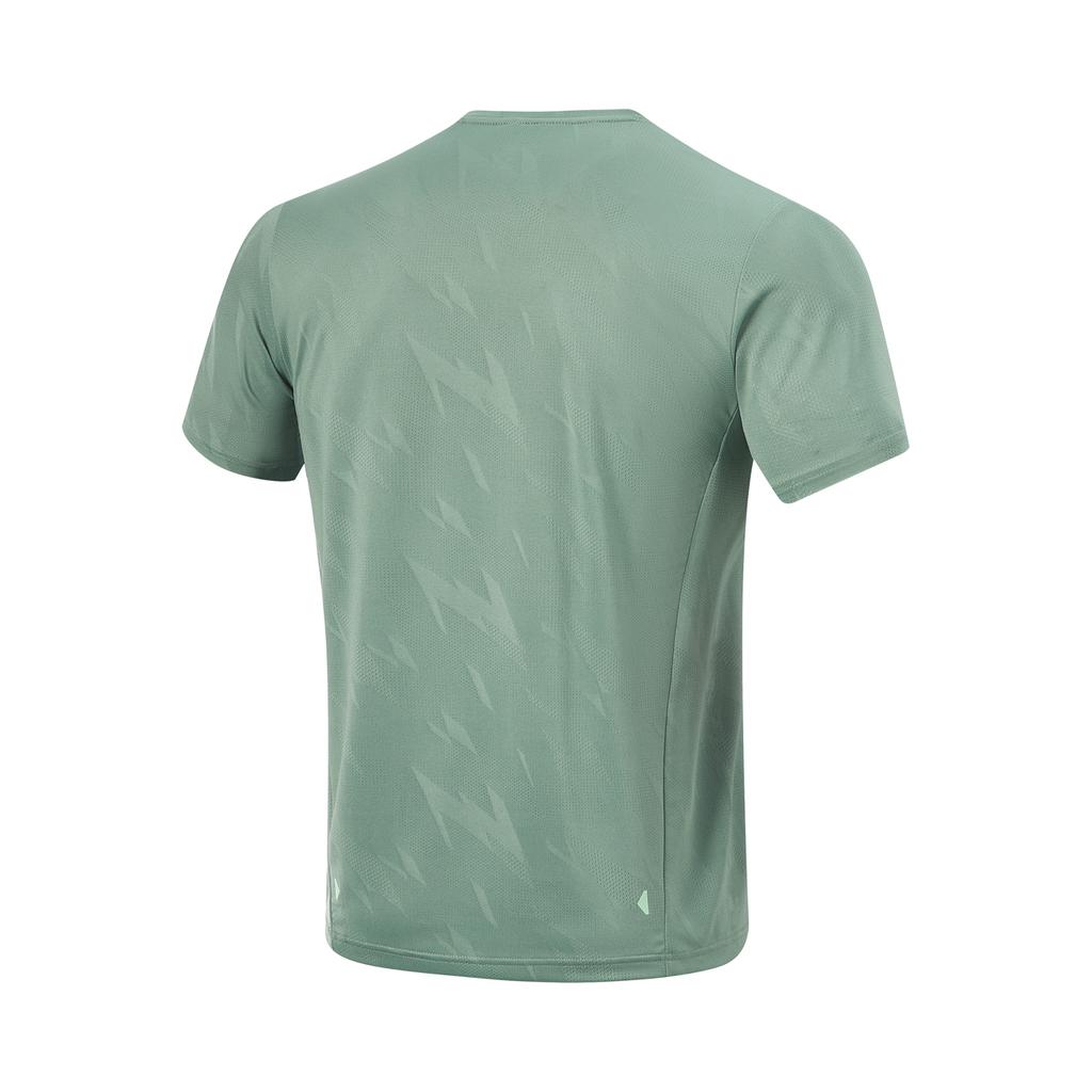 Li Ning Breathable Letter Round Neck Short Sleeve T-Shirt Men Tops Lake-Blue ATSU575-3