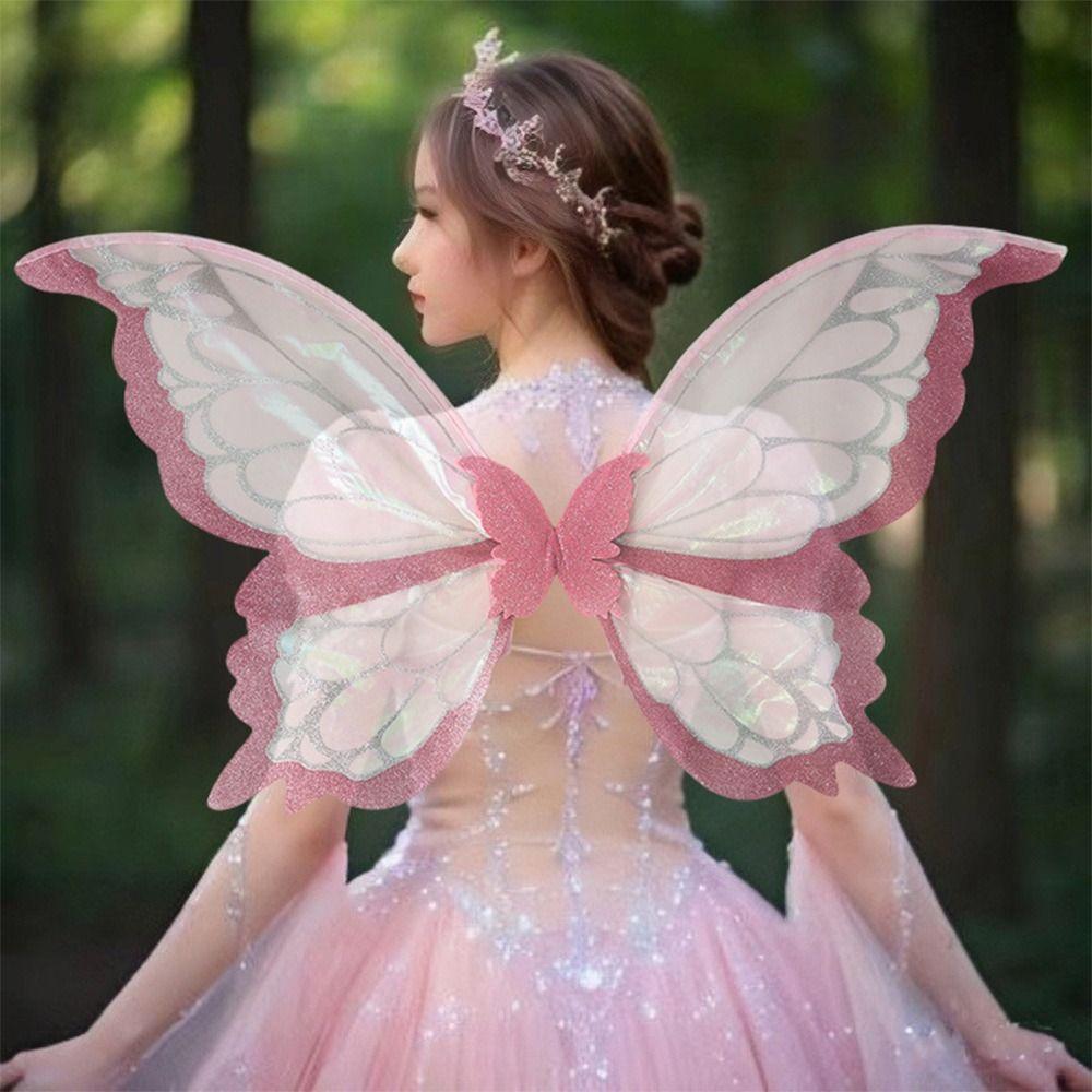 Adults Kids Girls Angel Wings Two-Color Halloween Costume Accessories Butterfly Costume Wings