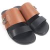 Pristine HERMES Sandals Shower Sandals Slides with Silver Metal Black brown Used