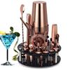 Bartender Kit 20-Piece Rose Gold Cocktail Shaker Set With Rotating Acrylic Stand For Mixed Drinks Martini Home Bar Tools Silverware Drinkware