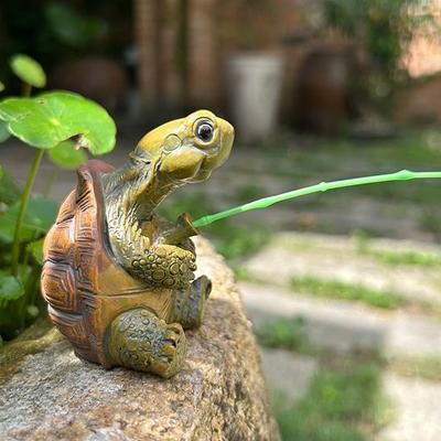 Творческая веревка, рыбалка, статуя черепахи, милая имитация черепахи, фигурка из смолы, скульптура животного, орнамент, уличный домашний декор для сада