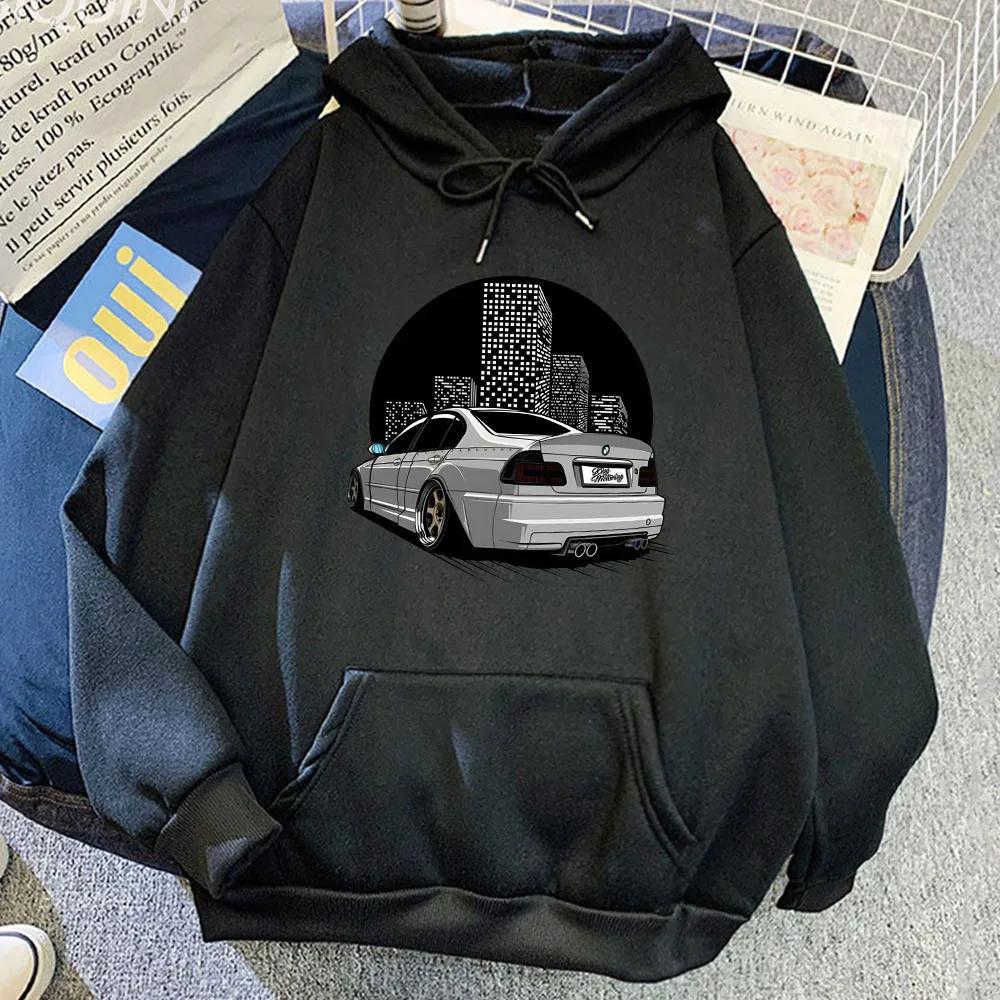 Car Printing Graphic Hoodies Prevalent Male Street Sweatshirts Autumn Casual Hooded Pullovers Soft Fleece Sudadera Clothes