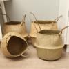 Корзина для растений с ручками Плетеная корзина Кашпо Корзина для хранения Ротанговый подвесной цветочный горшок Белье Домашний декор