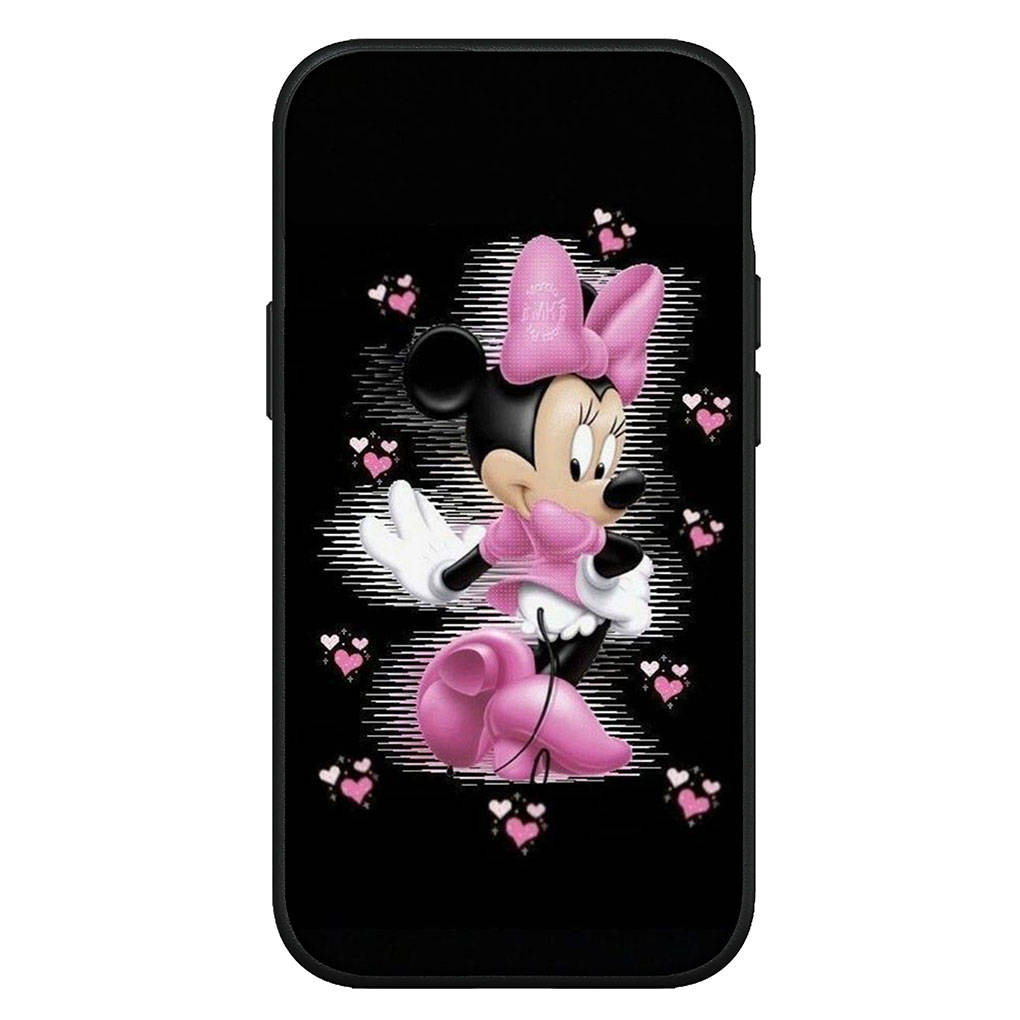 For iPhone 15 14 Xiaomi Redmi Note 13 12 11 Pro Max X 8 7 XR Samsung Galaxy A24 A15 A05 S24 S23 Huawei OPPO A38 Mickey Minnie Mouse Black Phone Case