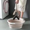 Portable Household Folding Mop Cleaning Water Bucket Barrel for Home Bathroom Use Light Pink