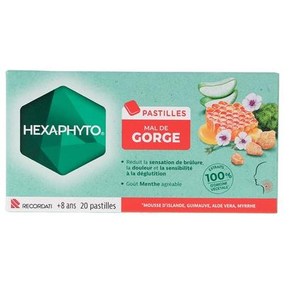 Hexaphyto Пастилки от боли в горле Вкус мяты 20 штук