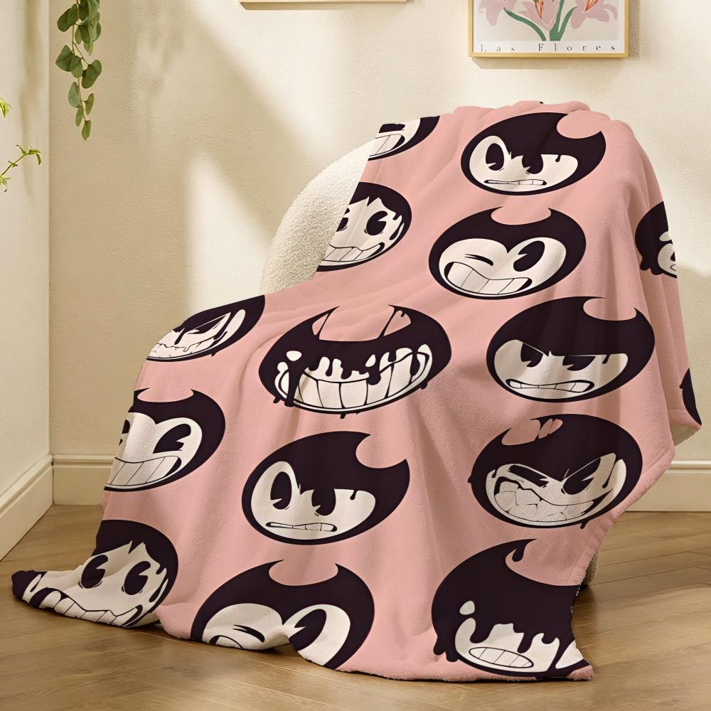 Bendy and the Ink Machine Game Throw 240g flannel blanket, suitable for sofas, beds, offices, exquisite gift blankets