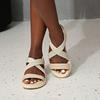 New Platform Sandals Summer Fashion Platform Casual Beach Sandals with Diamond Soft Sole  Shoes Versatile