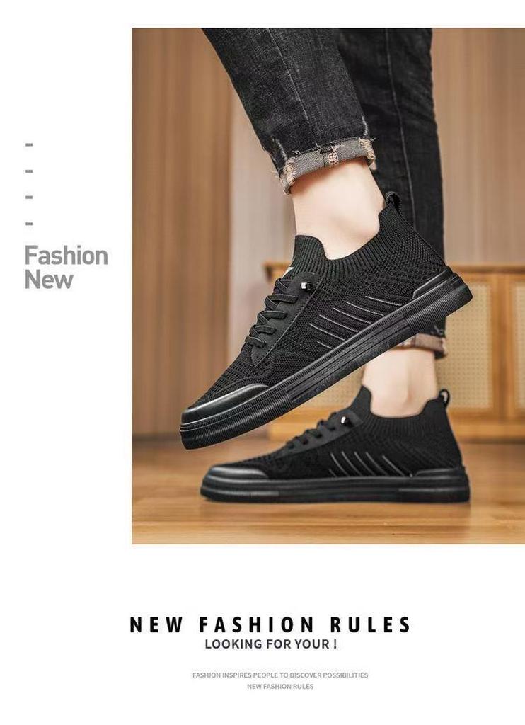 Мужские дышащие сетчатые повседневные кроссовки Flyknit - Коллекция Весна/Лето 2026, на плоской подошве, удобные кеды