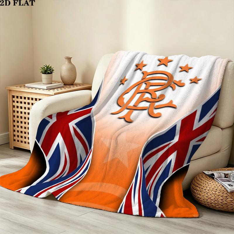 Rangers Fc Print Flannel Blanket, High quality Comfortable for All Seasons, Home Decor, Warmth and Comfort, Perfect for Christmas Gifts