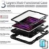 Kickstand Shockproof Case For iPad Pro 11 12.9 13 Cover iPad Air 4 5 10.9 10th 11th A16 +Screen Protector+Shoulder Belt