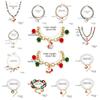 Cartoon Double Layer Christmas Necklace Santa Christmas Tree Rice Beaded Chain Jewelry Accessories Gingerbread Man