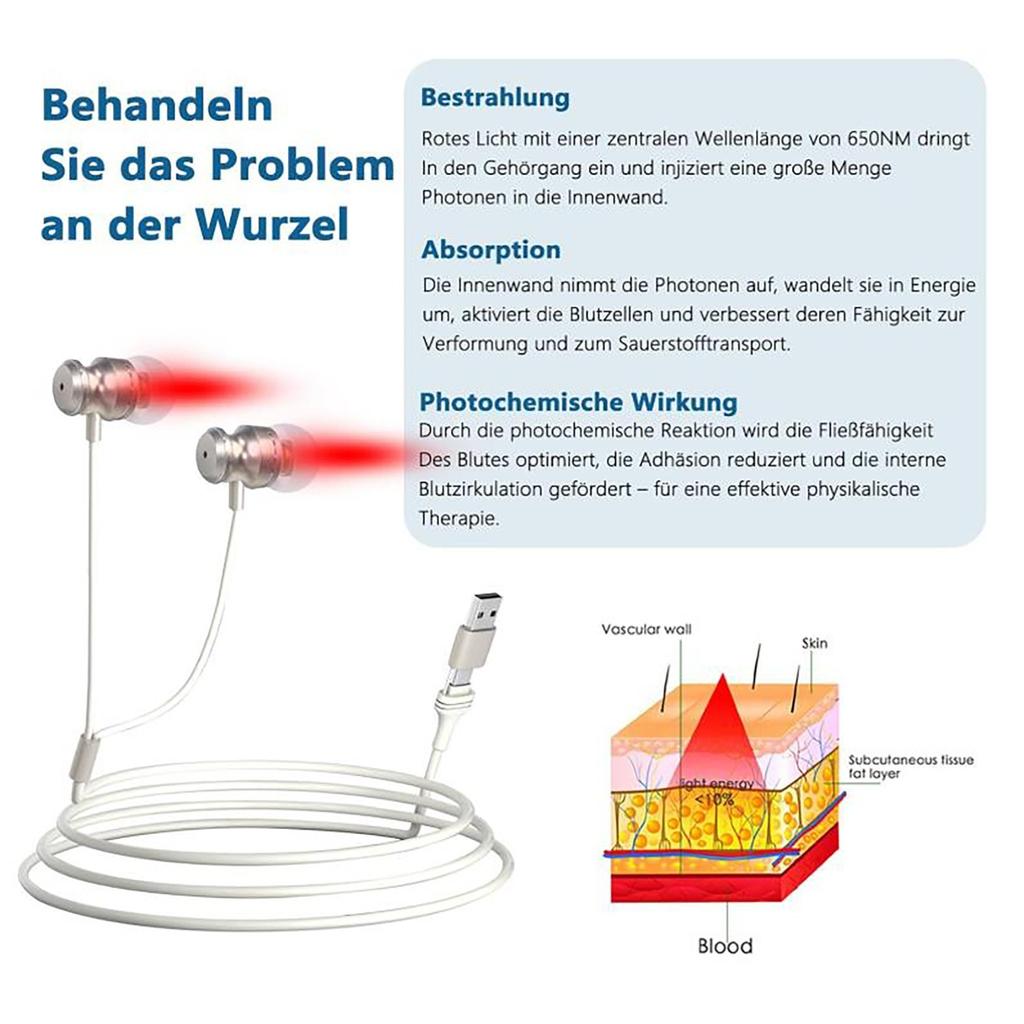Беруши для ушей от шума в ушах, беруши Infrapeace Red Light, устройство для облегчения шума в ушах, остановите шум в ушах
