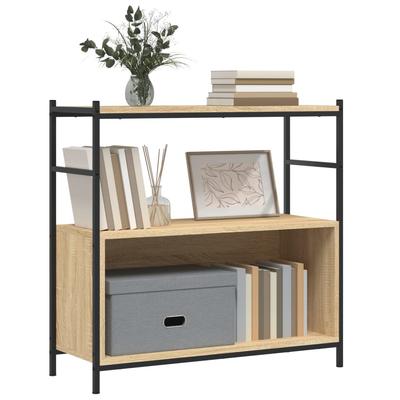 Bookcase Sonoma Oak 80x30x78.5 Cm Engineered Wood and Iron