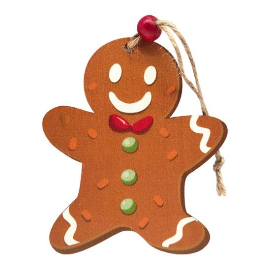 Christmas Wooden Ornaments Vintage Snowman Reindeer Santa Gingerbread Man Christmas Tree Hanging Decoration for Winter Home Decor