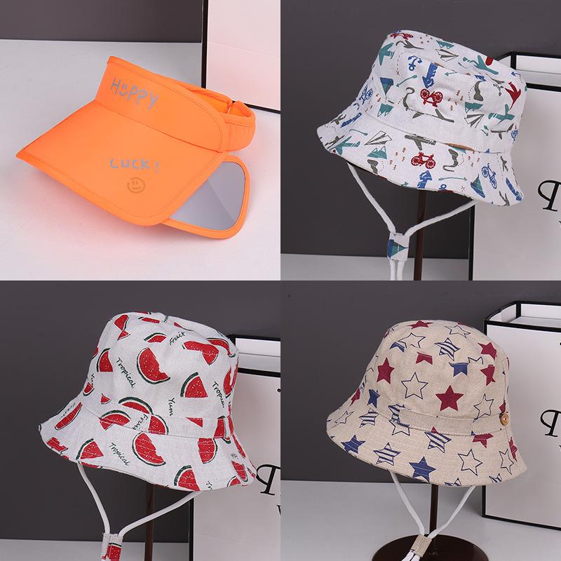 Children's sun hat Douyin handsome children's sun hat adjustable new big-brimmed empty top hat sunscreen hat for boys and girls