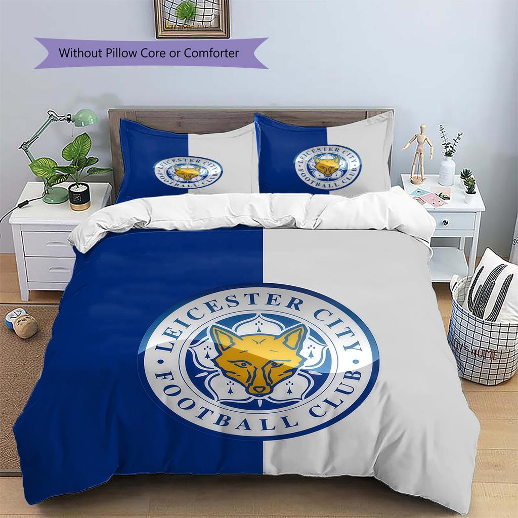 Leicester City Football Club2 Pattern Bedding Quilt Set Home Decoration Gift (1 * duvet cover + 2 * pillowcase without core)