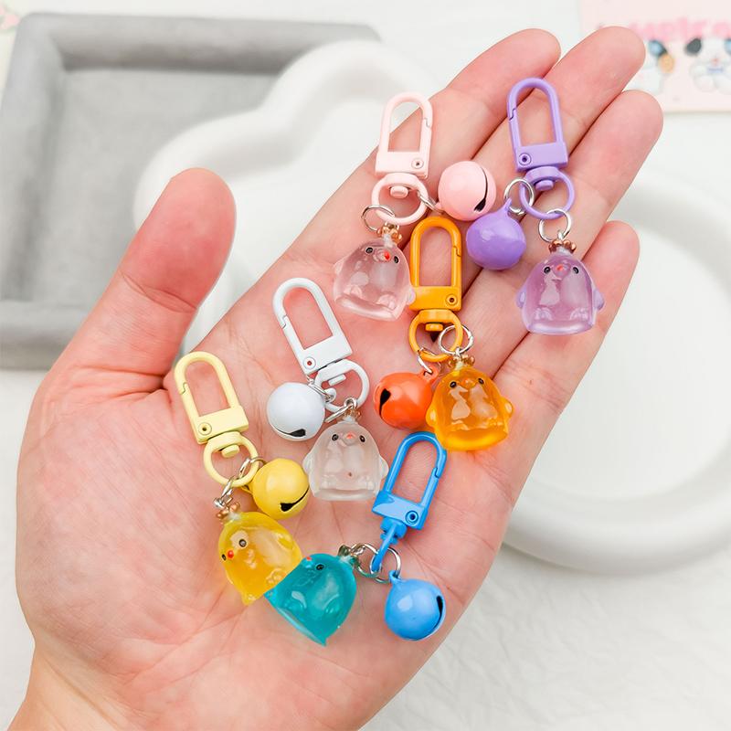 Креативный милый светящийся брелок в виде цыпленка с короной, кулон на рюкзак, кавайный чехол для наушников, украшения, аксессуары, подарки