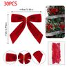 30PCS 2.5cm Velvet Bow Pendant Christmas Atmosphere Festival Wreath Decoration Christmas Tree Decoration Pendant