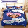 3pcs Custom Name Gabby's Dollhouse Bedding Set Duvet Cover Closure Includes 1 Duvet Cover & 2 Pillowcases, Soft and Comfortable for All Seasons.