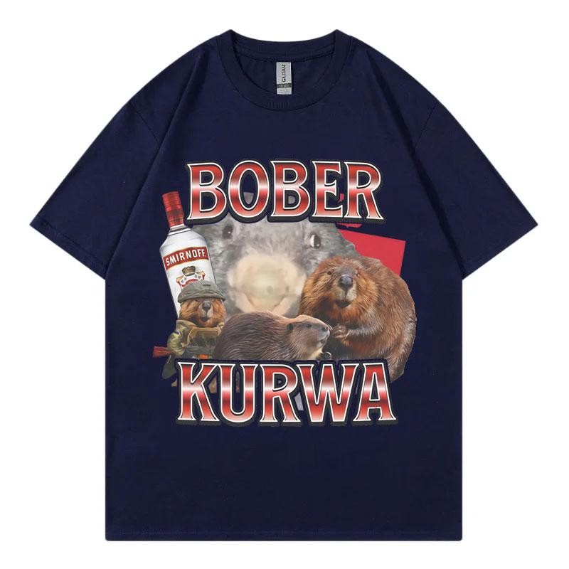 Bober Kurwa Funny Rat Meme Graphic T Shirts Harajuku Y2k Vintage Tshirt Summer Fashion Casual Cotton Tshirts Unisex Streetwear