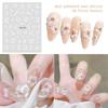Embossed Design 3D Flower Stickers Elegant Style White Flower Self Adhesive Nail Decals Adhesive Accessories Simple Floral