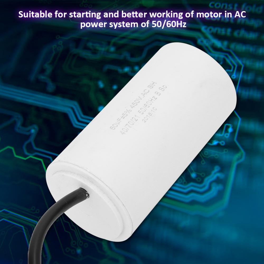 450V CBB60 Motor Running Capacitor Wire Lead Motor Starting Capacitor Motor Start Applications