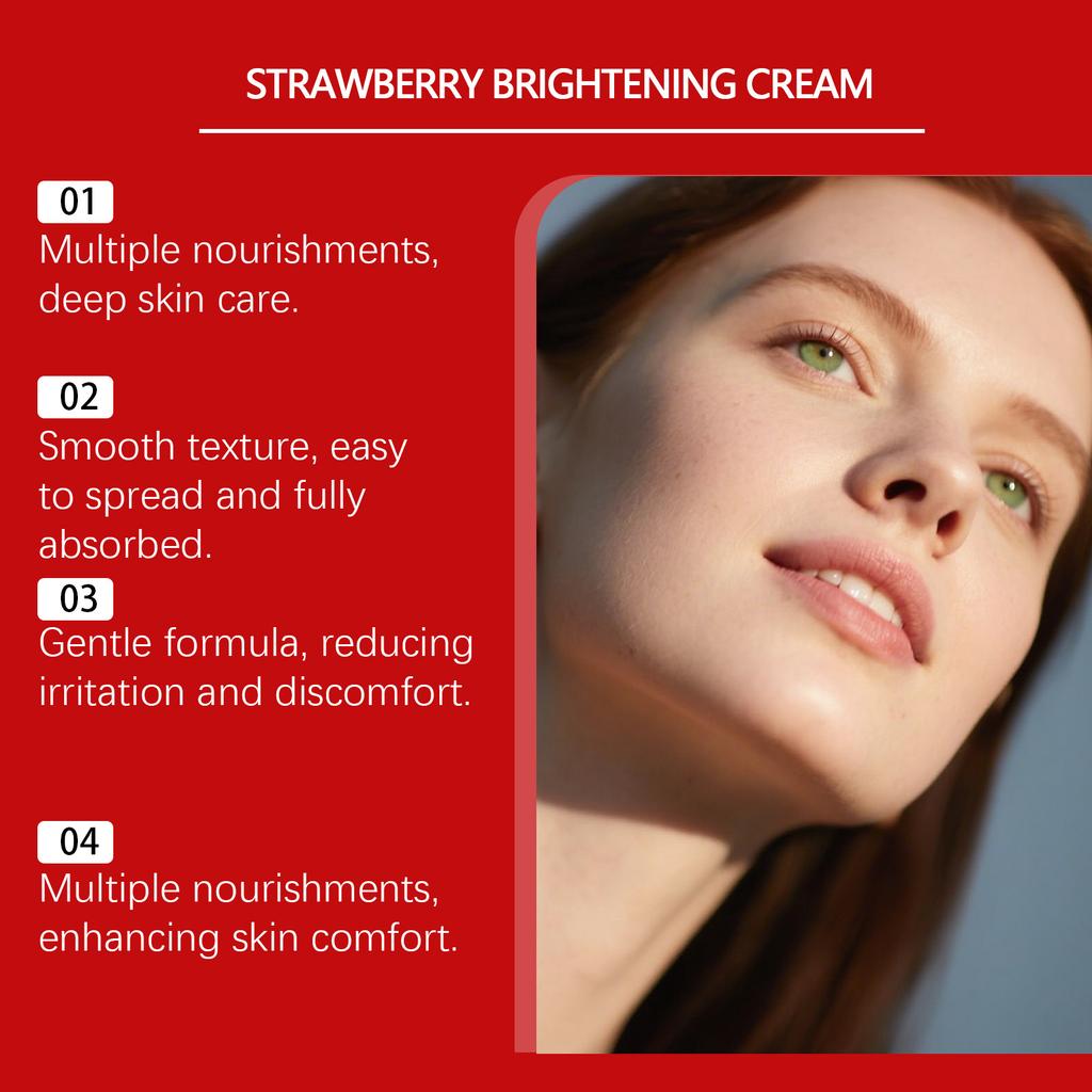 Strawberry Body Cream Soft, hydrating, bright, smooth and delicate skin Refreshing and comfortable daily skin care body cream