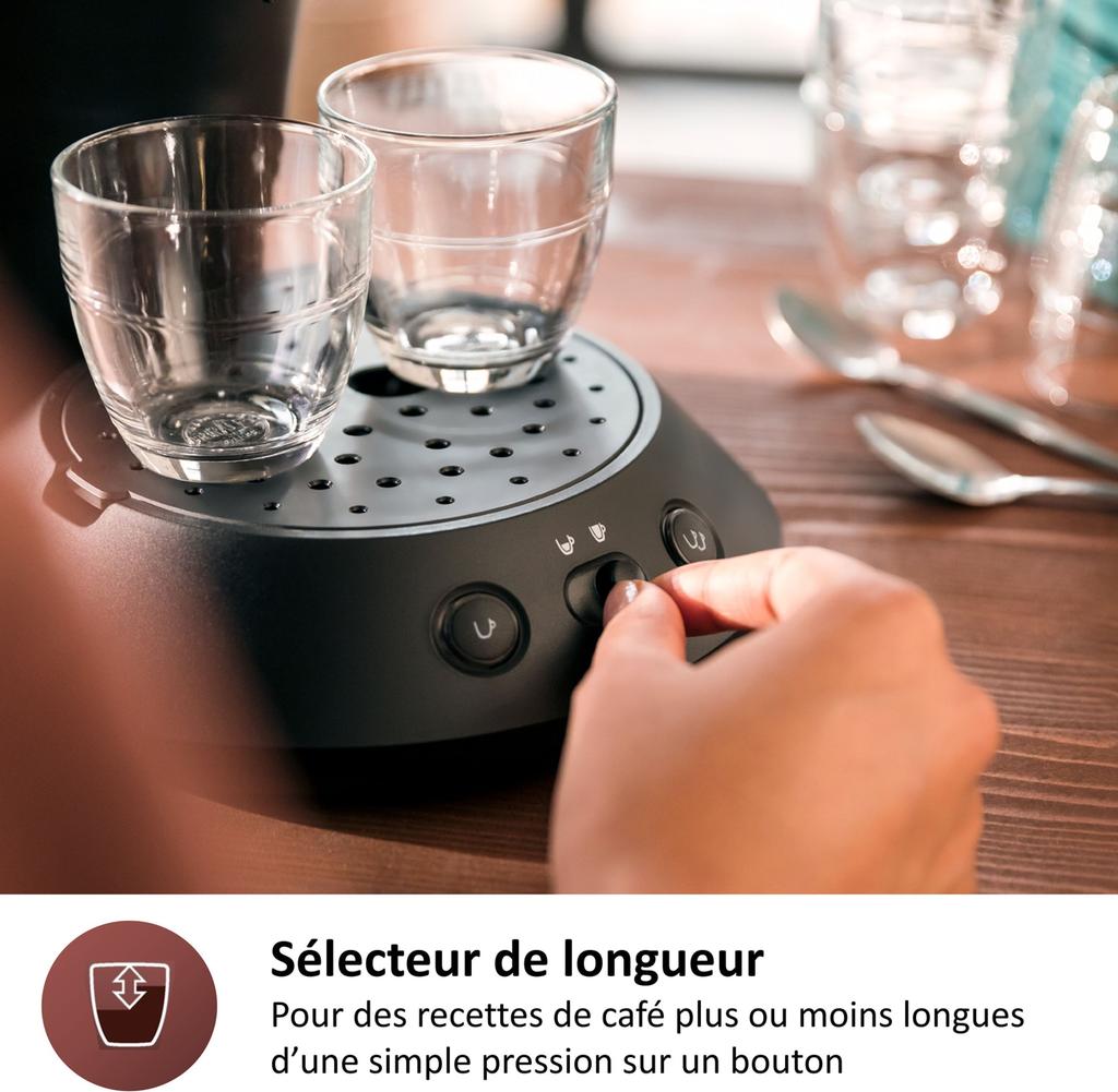 Cafetière à dosette - PHILIPS - SENSEO - CSA210/61 - Original Plus - Noir intense