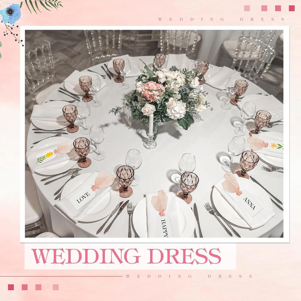 ABBY-50Pc Acrylic Place Cards Wedding Blank Arched Frosted Wedding Reserved Signs For Acrylic Name Tag Seat Label With Ribbon