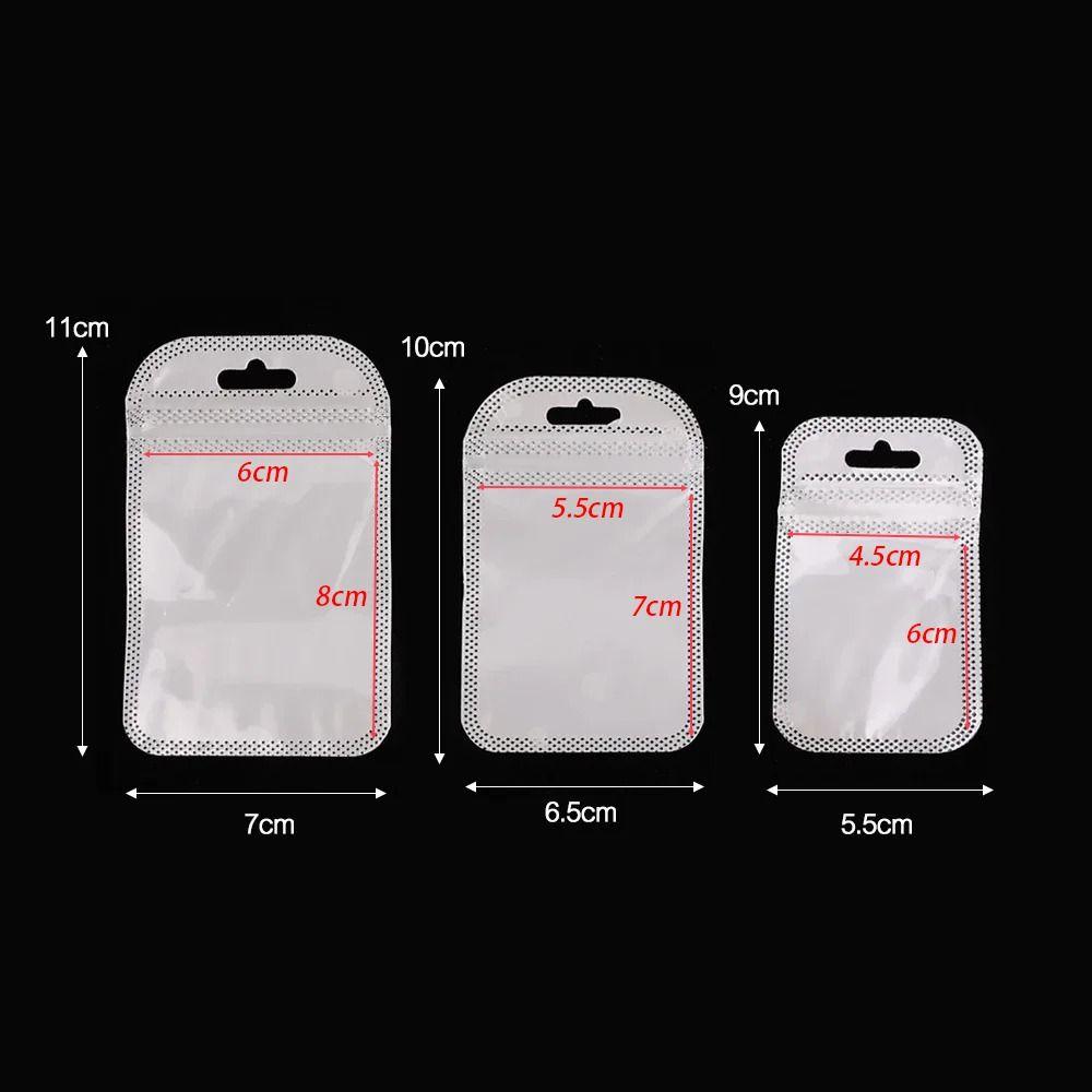 50Pcs Earrings Rings Necklace Display Plastic Organizer Bag Pouch Jewelry Packaging Bags